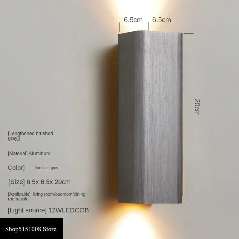 Modern wood and metal indoor wall lamp bedroom sconce