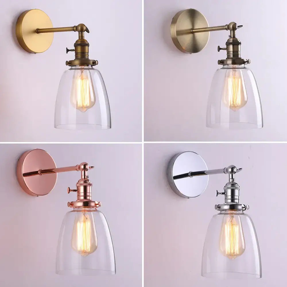 Minimalist gold circular led indoor wall lamp bedroom sconce