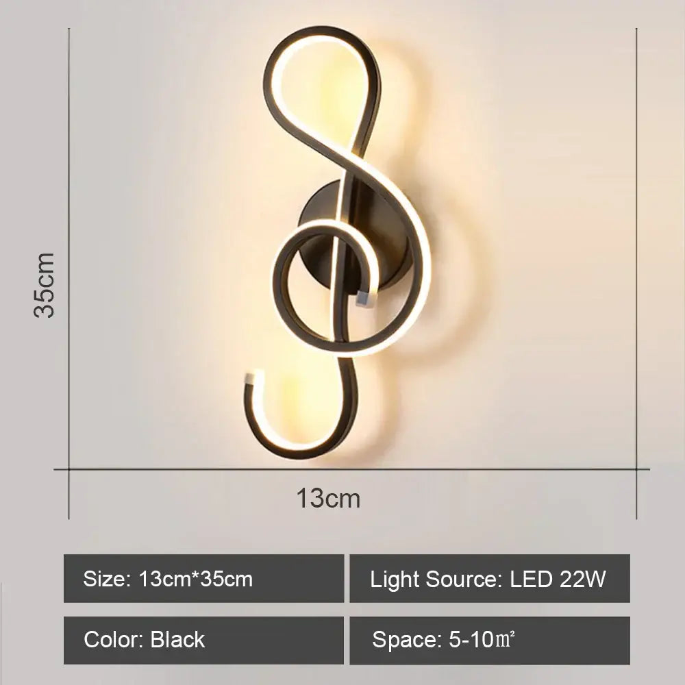 Modern black & white led indoor wall light for bedroom decor