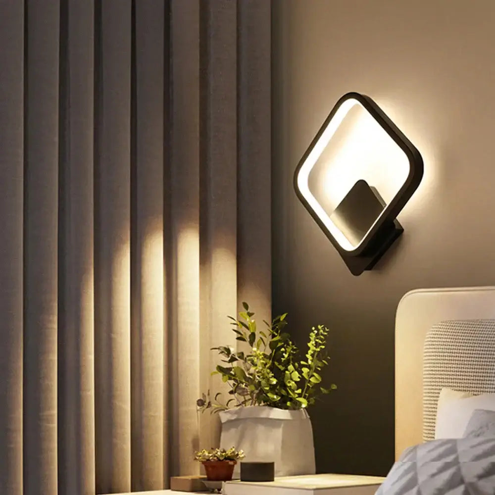 Modern black & white led indoor wall light for bedroom decor