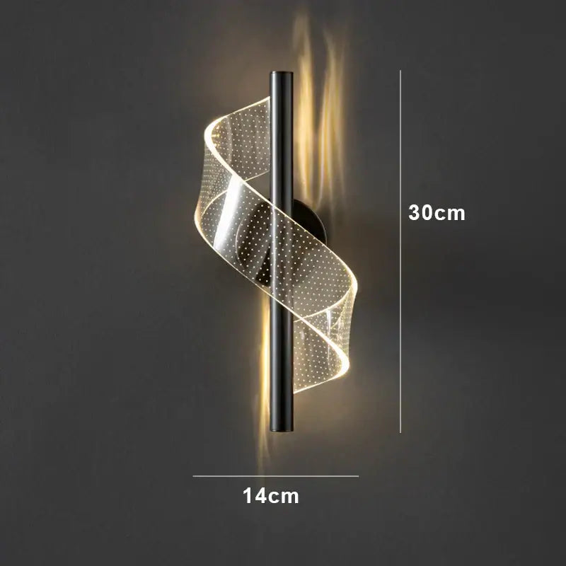 Modern black spiral mesh wall sconce light for bedroom