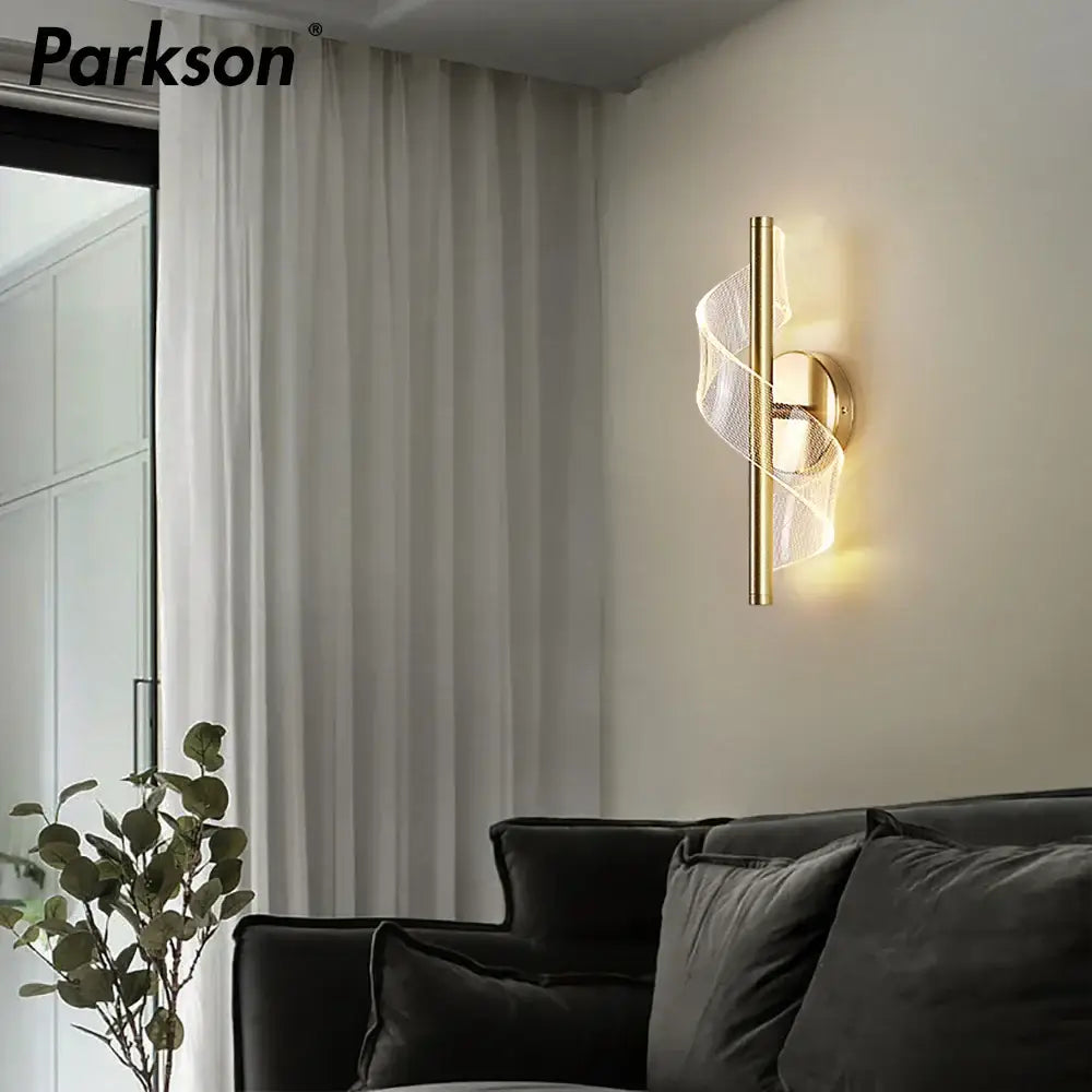 Modern black mesh rod led wall sconce light for living room