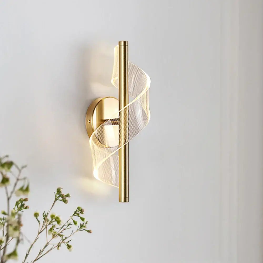 Modern black mesh rod led wall sconce light for living room