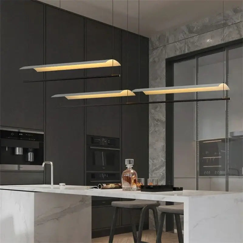 Modern black led iron art chandelier – office minimalist light