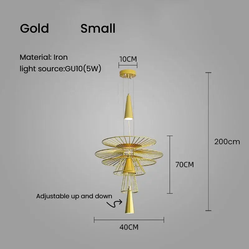 Modern golden flower iron pendant chandelier for dining room