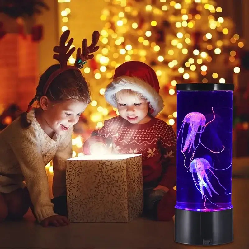 Blue and purple led jellyfish lamp bedroom mood light