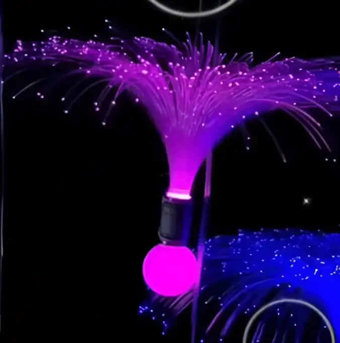 Fiber optic led jellyfish lights blue yellow & white party decor
