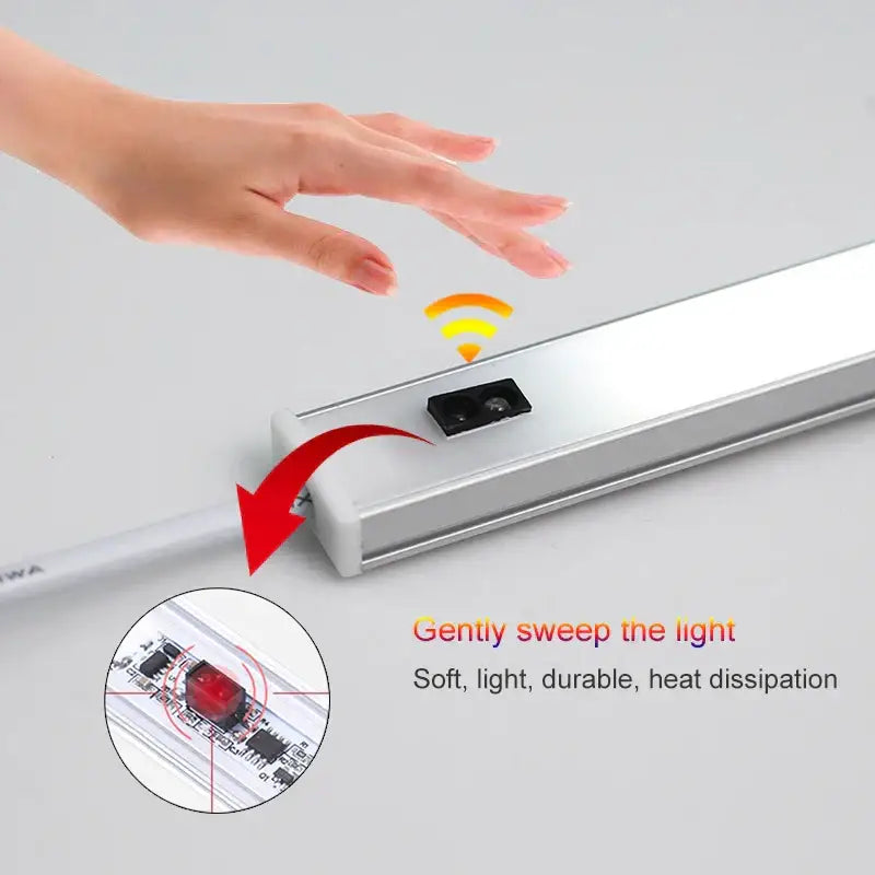 Sleek white decorbites led kitchen cabinet light with motion sensor