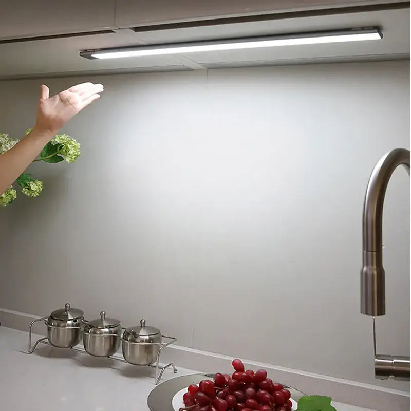 Sleek white decorbites led kitchen cabinet light with motion sensor