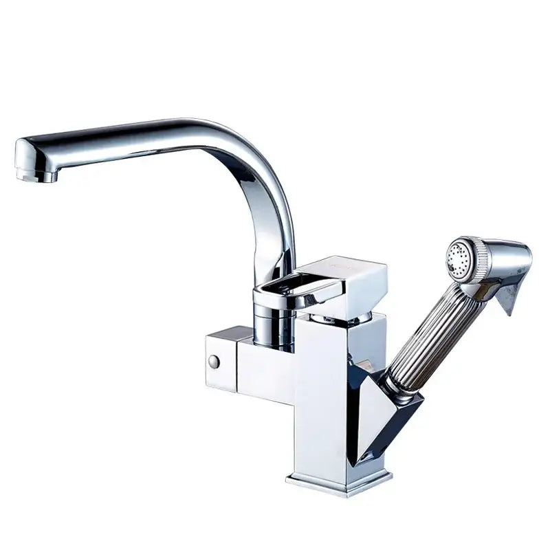 Modern stainless steel led kitchen faucet mixer with pull out spray