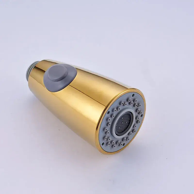 Modern gold led kitchen faucet spray head with teal nozzles
