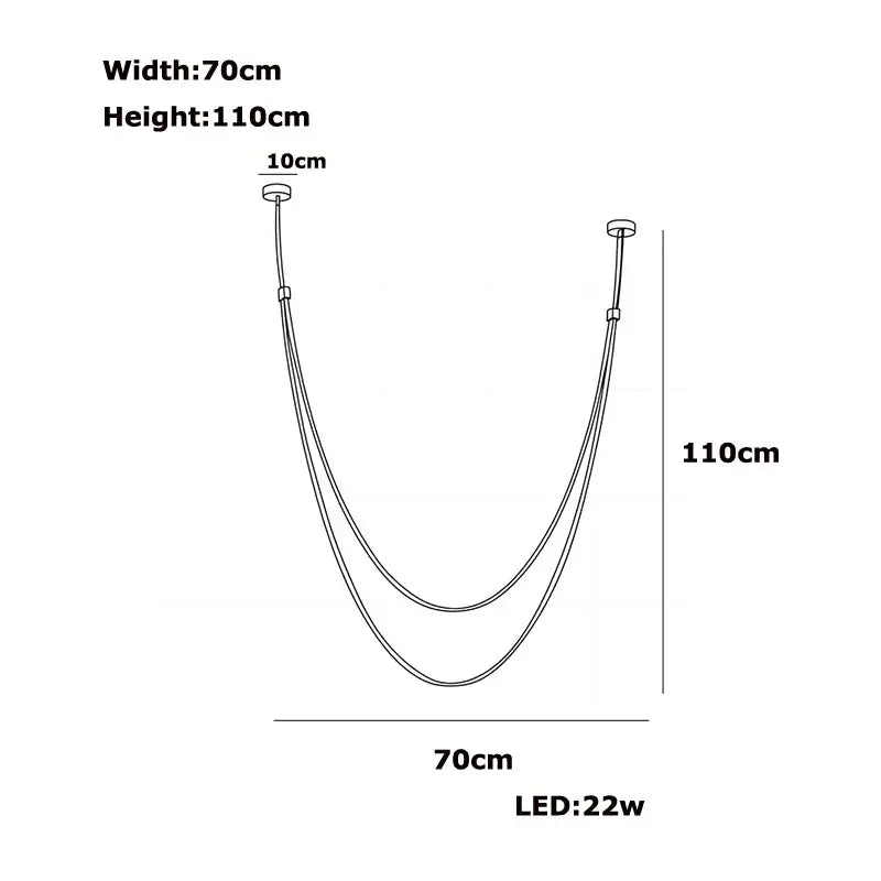 Modern minimalist led chandelier leather belt living room light