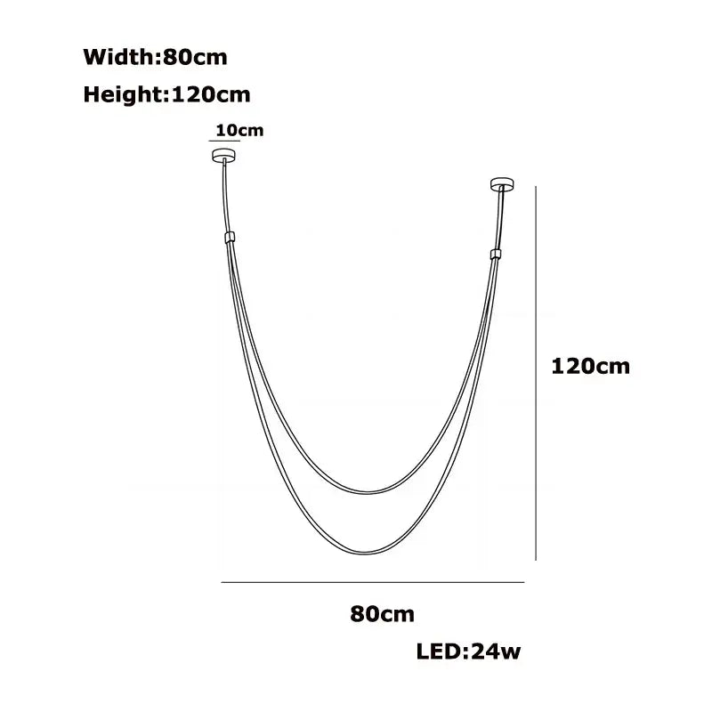 Modern minimalist led chandelier leather belt living room light