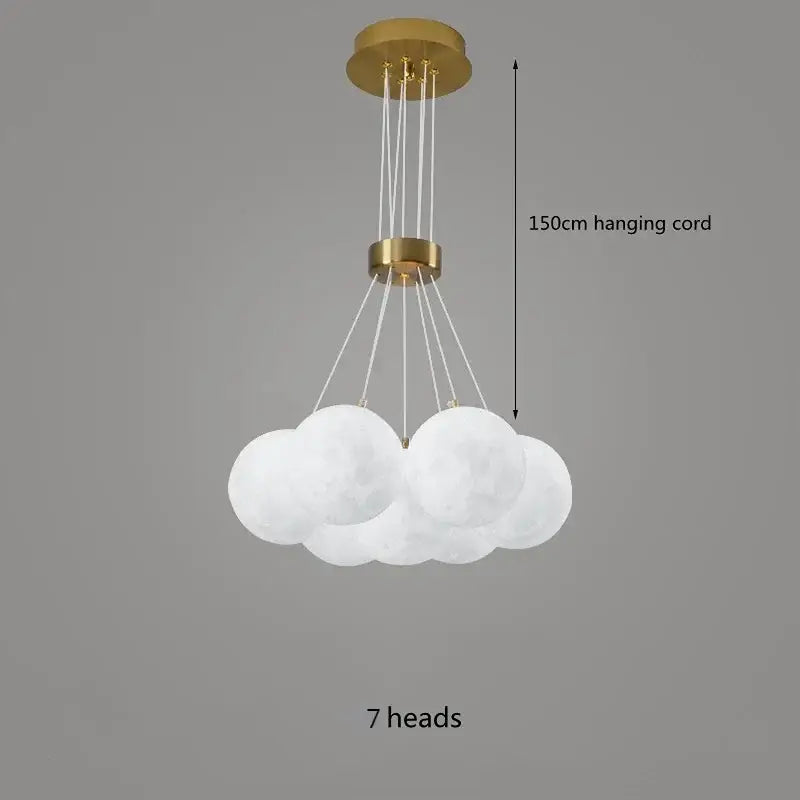 Decorbites led lunar ball cloud chandelier living room light