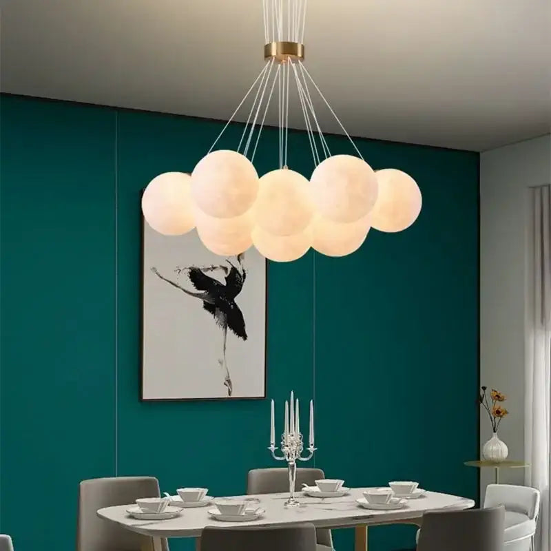 Decorbites led lunar ball cloud chandelier living room light