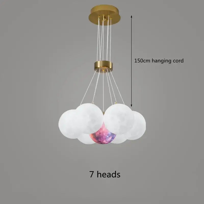 Decorbites led lunar ball cloud chandelier living room light