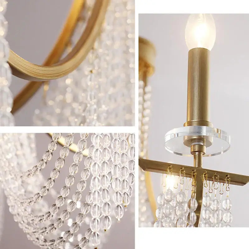 Classical vintage gold led lustres hanging chandelier dining room