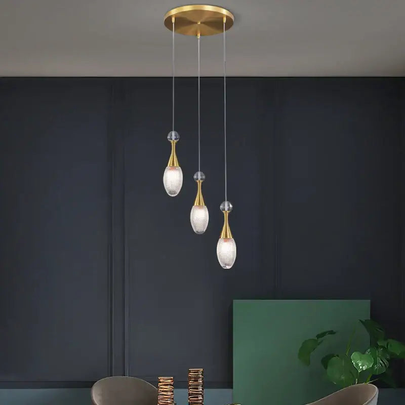 Modern gold teardrop led luxury chandelier for living room
