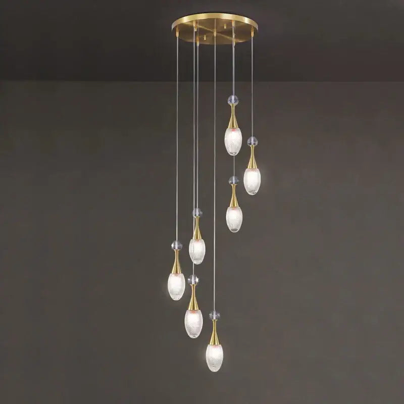 Modern gold teardrop led luxury chandelier for living room