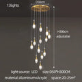Modern gold teardrop led luxury chandelier for living room