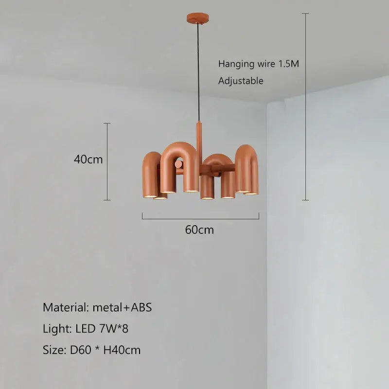 Modern gray led macaron pendant chandelier – dining room u shape light