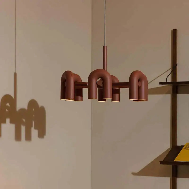 Modern gray led macaron pendant chandelier – dining room u shape light