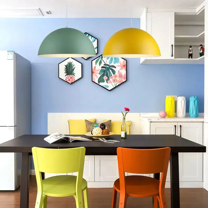 Modern pastel led macaron pendant light for bedroom and dining room