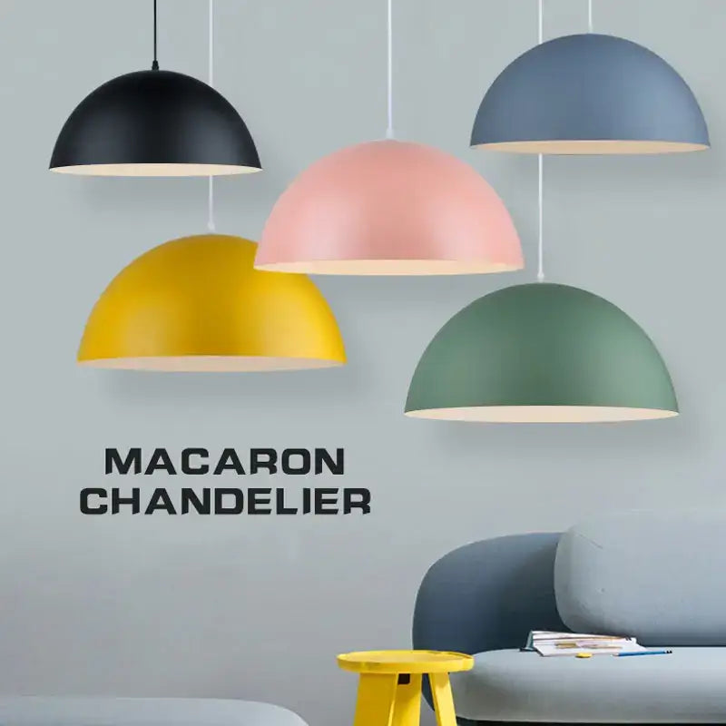 Modern pastel led macaron pendant light for bedroom and dining room