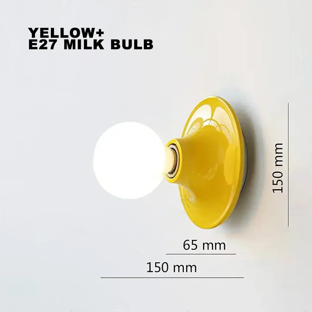 Retro ceramic led macaron wall lamp bedroom sconce lighting
