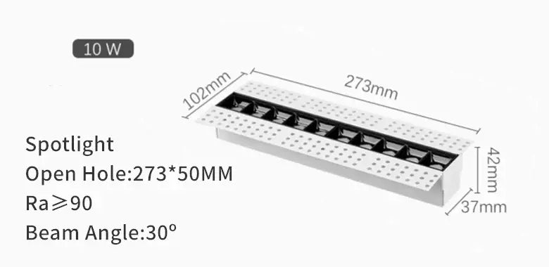 Modern silver and black led magnetic downlight living room linear spot