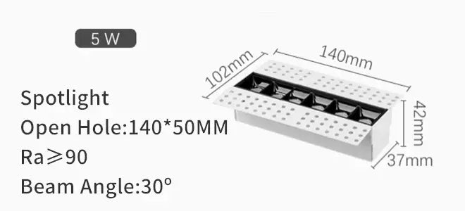 Modern silver and black led magnetic downlight living room linear spot
