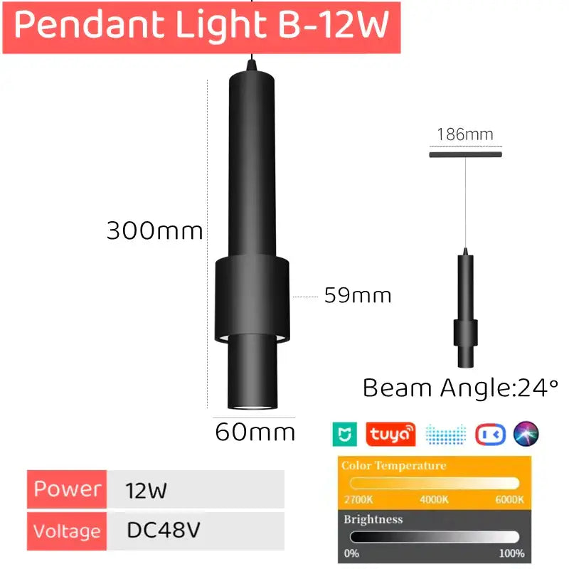 Modern black & white decorbites led magnetic track light living room