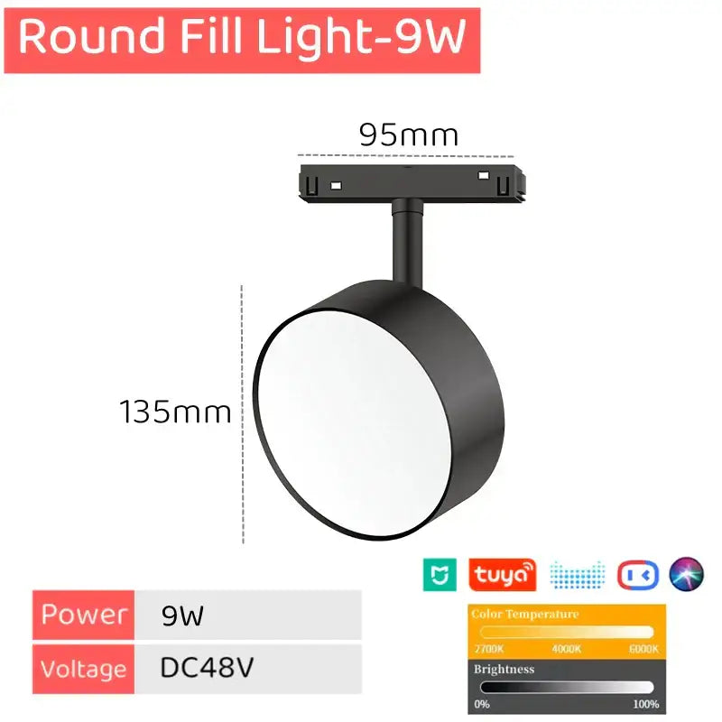Modern black & white decorbites led magnetic track light living room