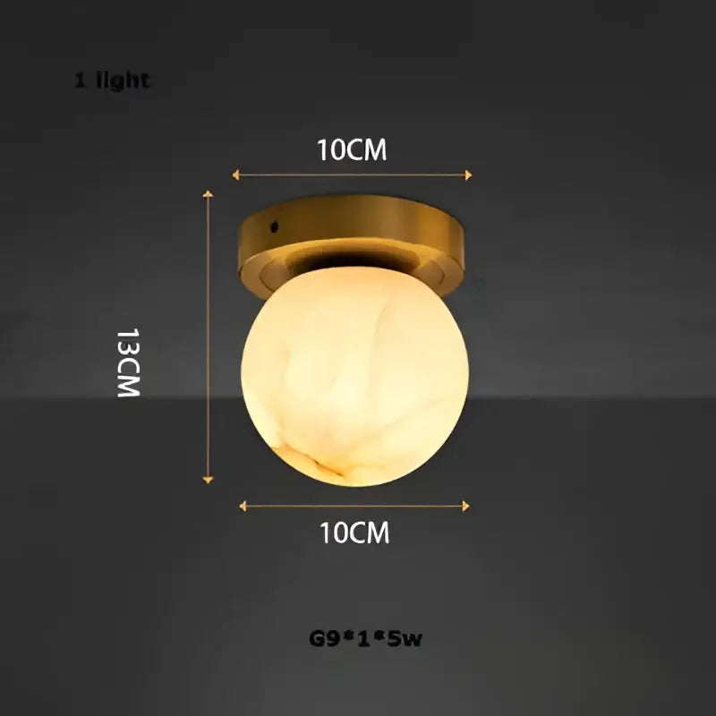 Modern brass led marble balls chandelier dining room pendant light