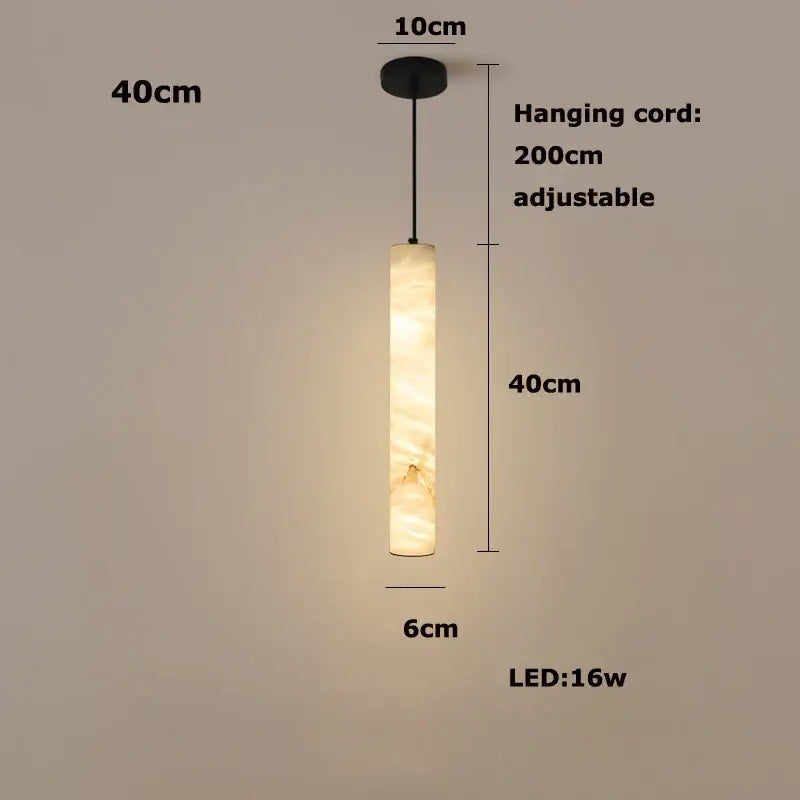 Modern white alabaster led marble hanging lamps for dining room
