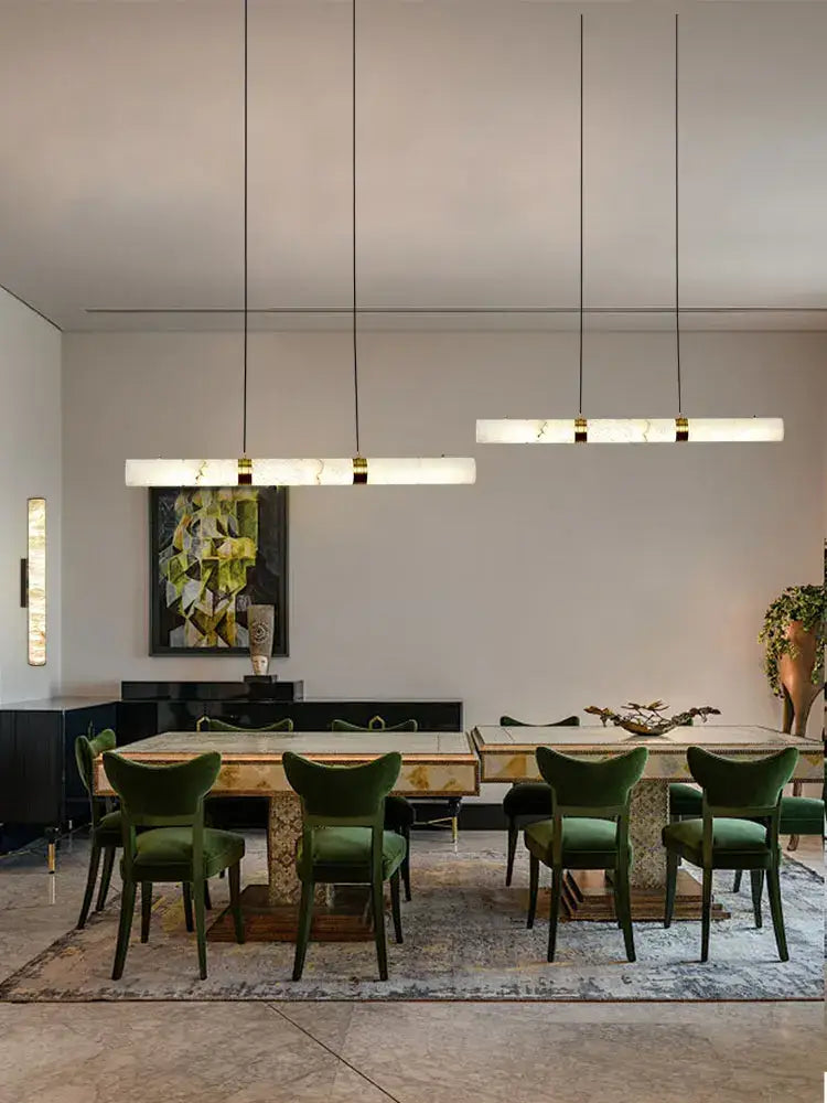 Modern white alabaster led marble hanging lamps for dining room