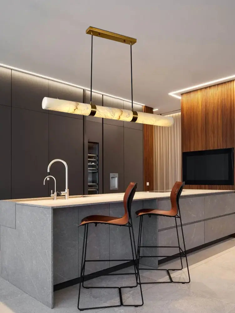 Modern white alabaster led marble hanging lamps for dining room
