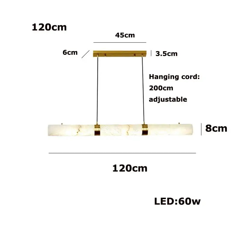 Modern white alabaster led marble hanging lamps for dining room