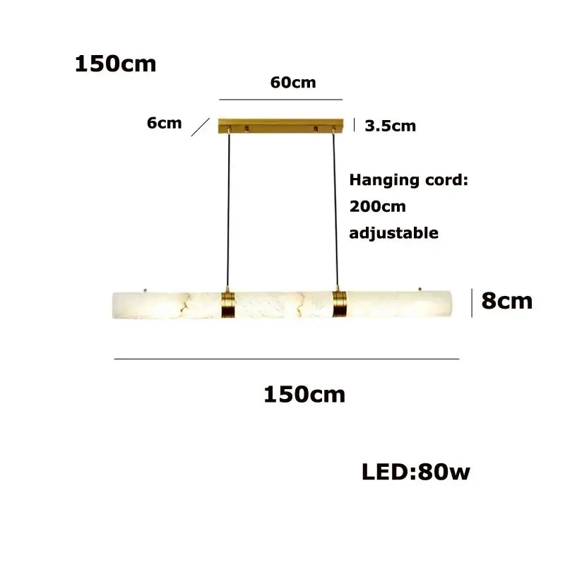 Modern white alabaster led marble hanging lamps for dining room