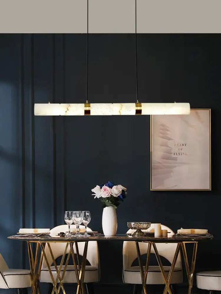 Modern white alabaster led marble hanging lamps for dining room