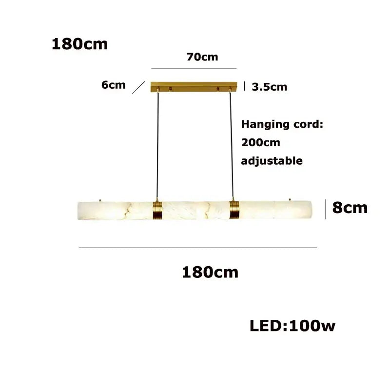 Modern white alabaster led marble hanging lamps for dining room