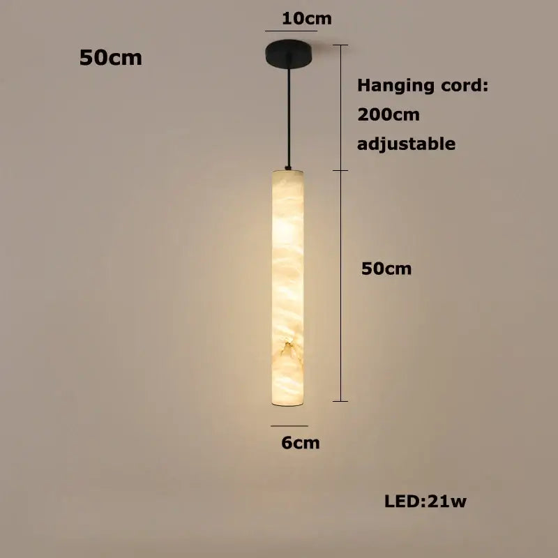 Modern white alabaster led marble hanging lamps for dining room