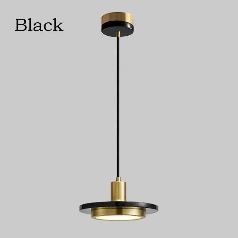 Modern gold led marble pendant lights black & white dining room