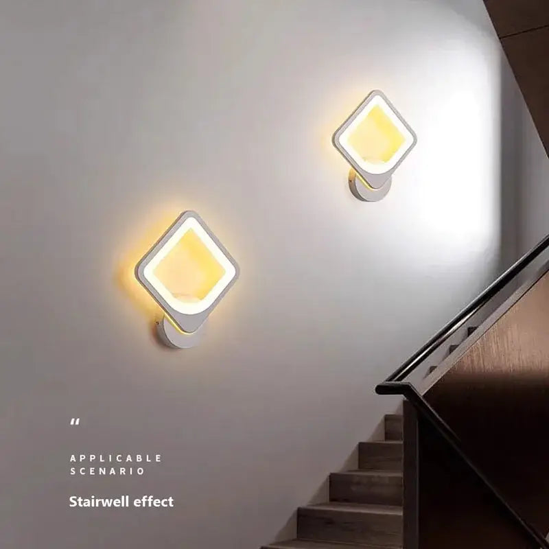 Modern black & white led metal acrylic wall light bedroom sconce