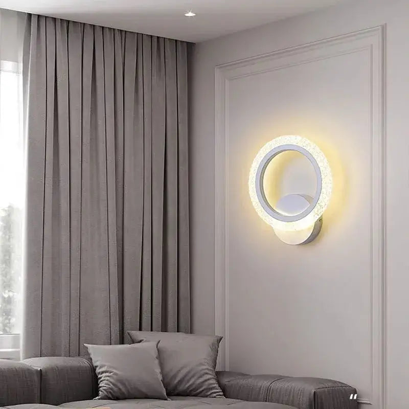 Modern black & white led metal acrylic wall light bedroom sconce