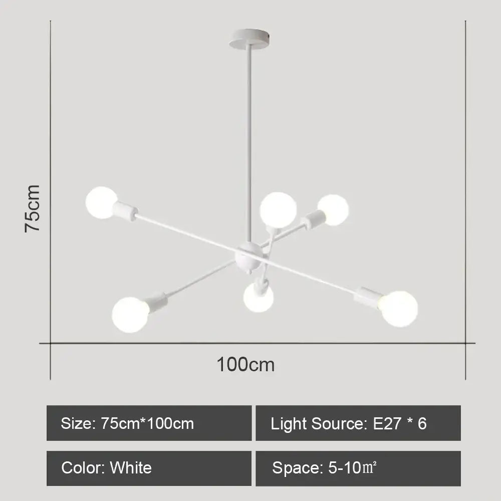 Modern starburst led metal chandeliers living room ceiling light
