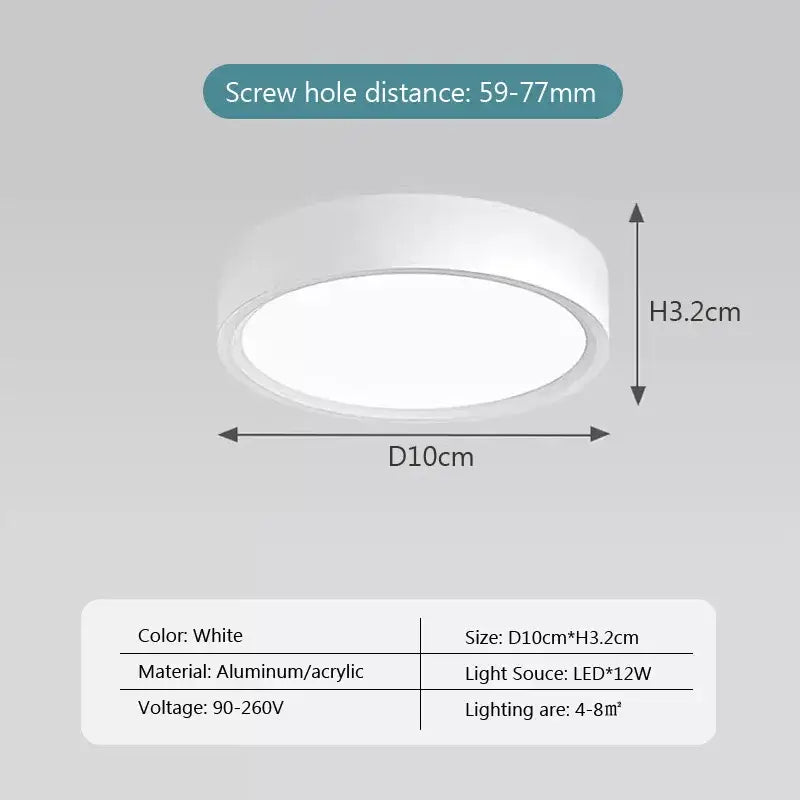 Ultra slim white minimalist ceiling light bedroom modern led lamp