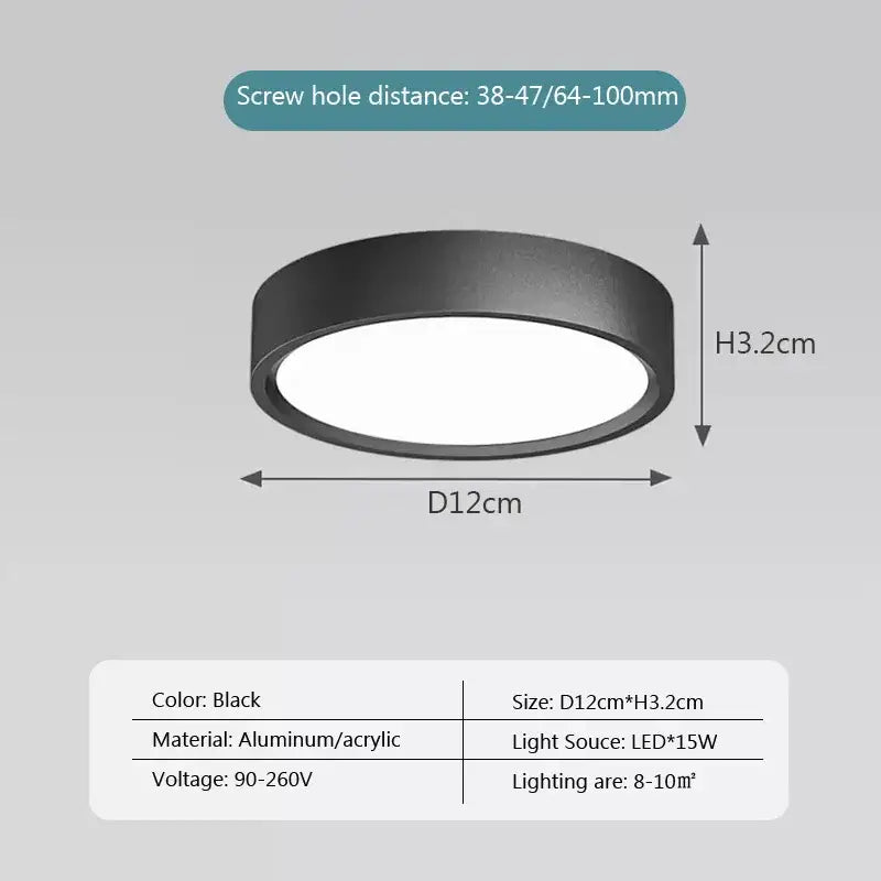 Ultra slim white minimalist ceiling light bedroom modern led lamp