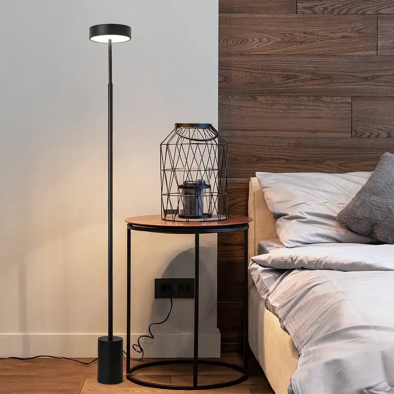 Modern gray led minimalist floor lamp for living room