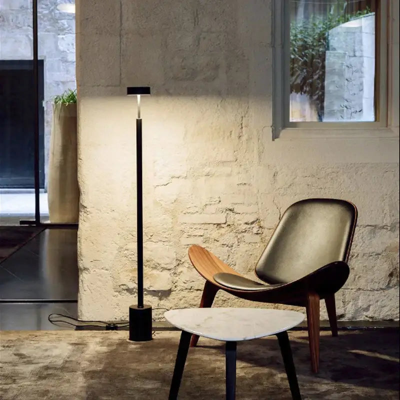 Modern gray led minimalist floor lamp for living room